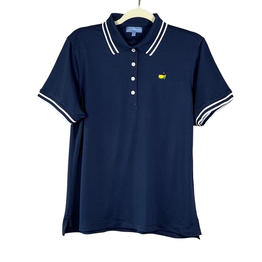 Magnolia Lane Collection Women Navy Blue Masters Golf Polo Shirt Large